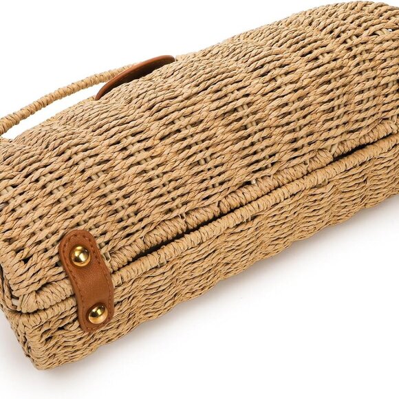 Chic Dumpling Bag - Handcrafted Straw Purse with Adjustable Strap for Summer Fun - Picture 8 of 8